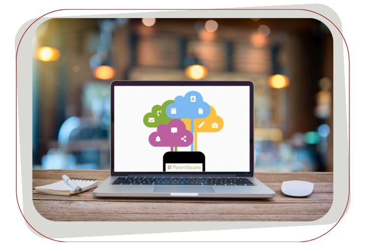 computer with parentsquare logo